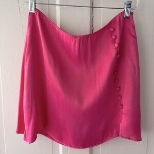 Bubblegum Pink Silky Mini Skirt / Skort